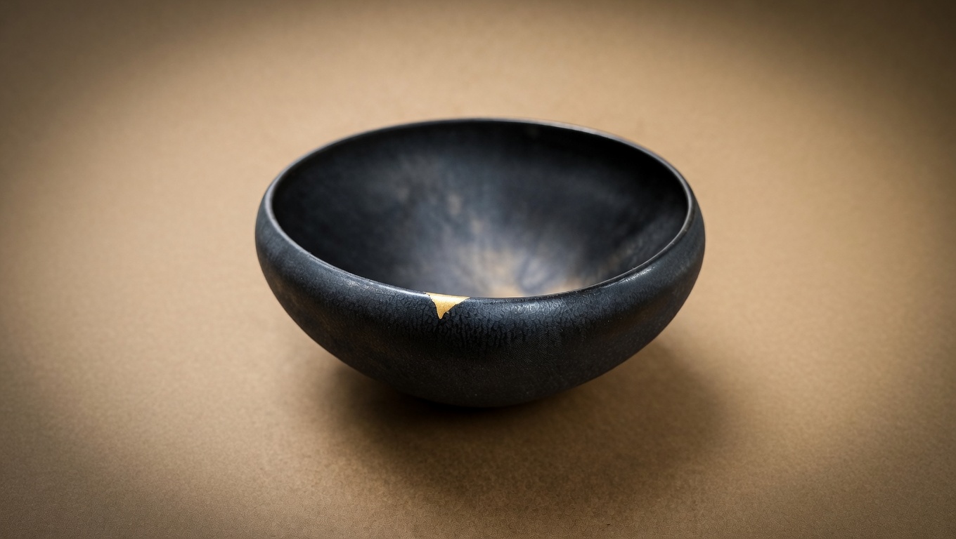 Kintsugi repaired soba bowl